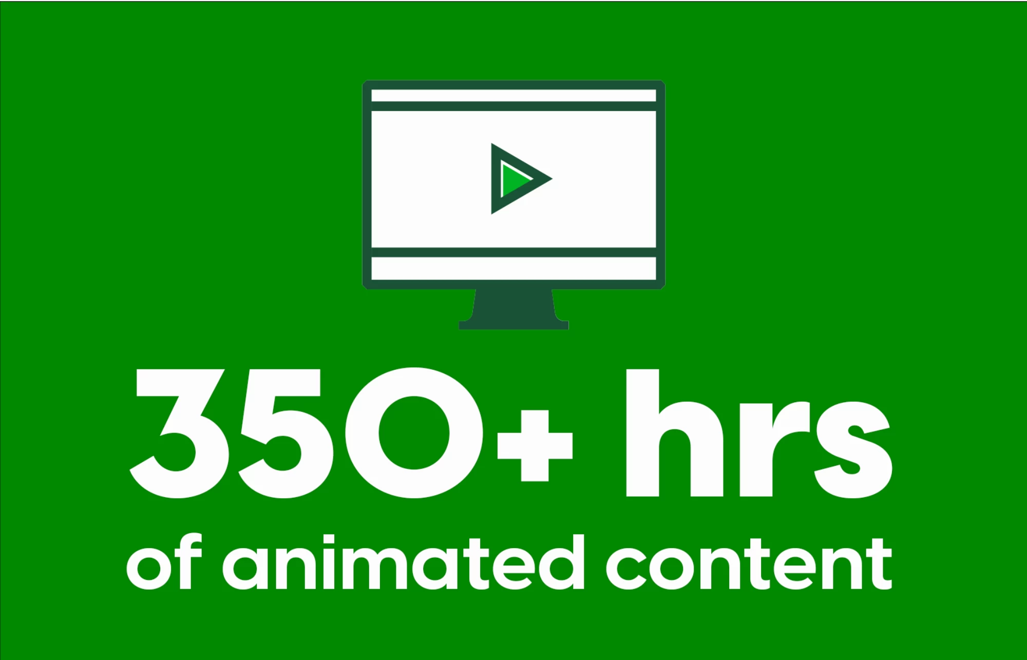 350+ hours of animated content