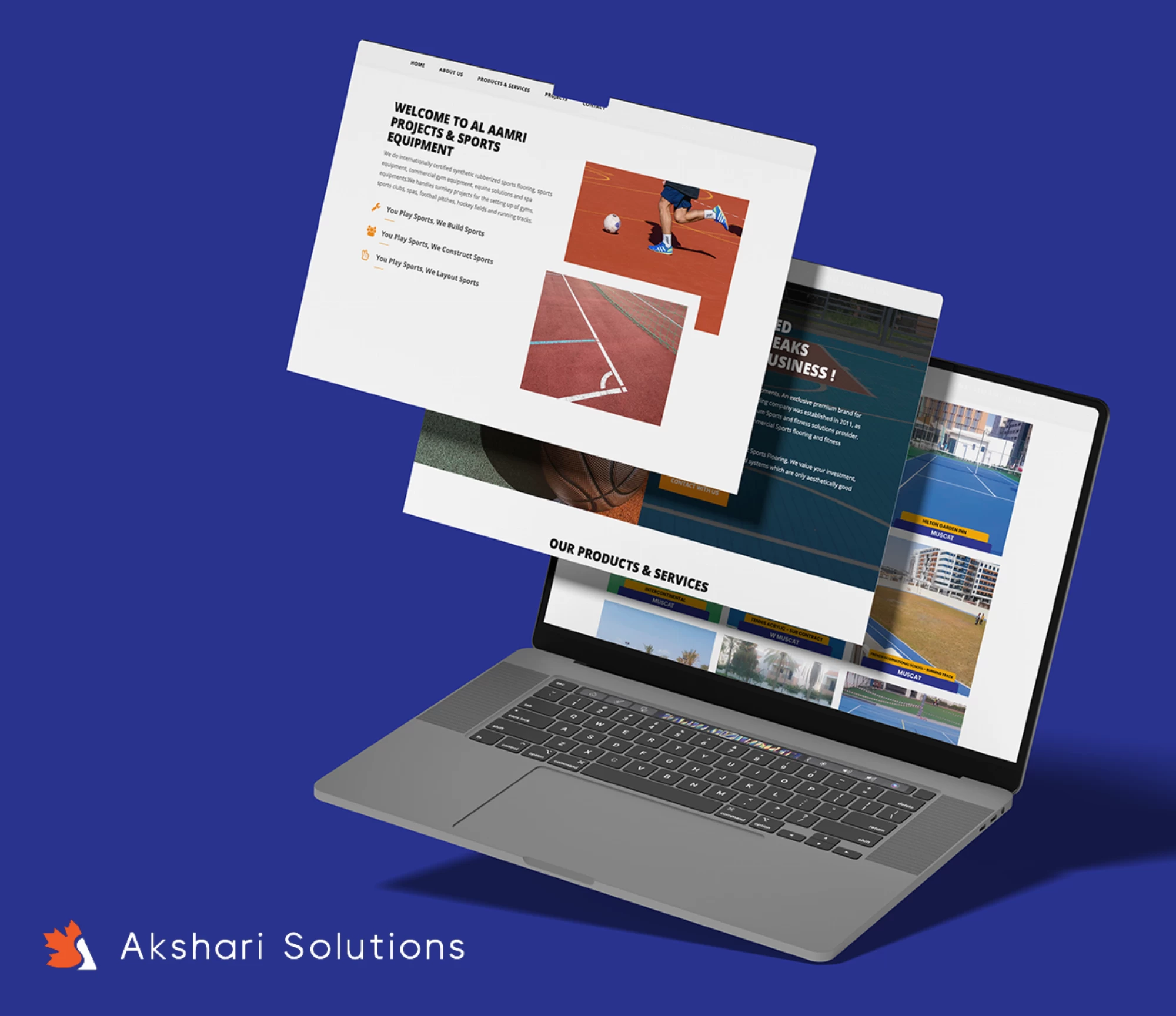 Image of various pages of the website