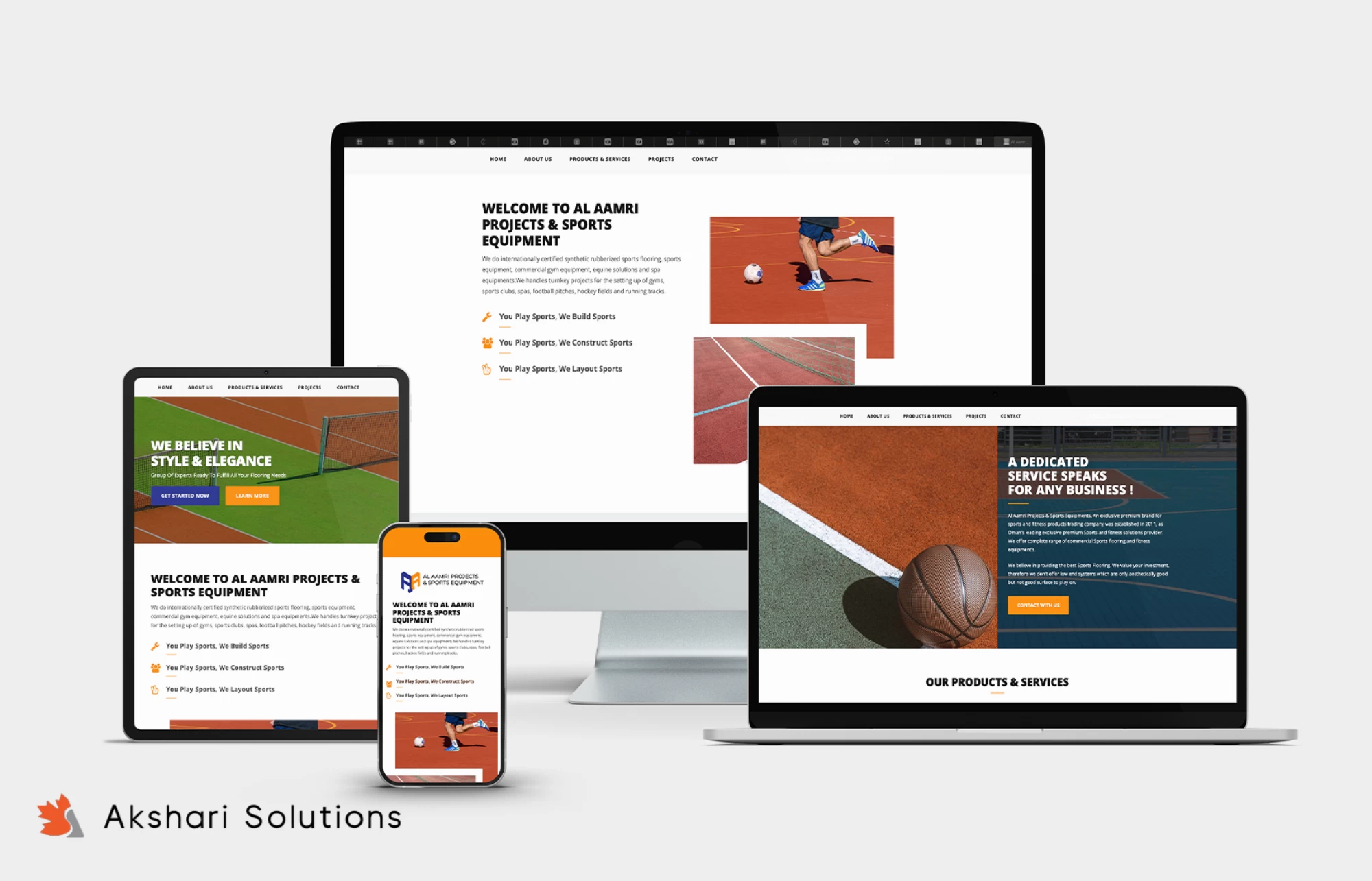 Image of home page on a computer, tablet and phone