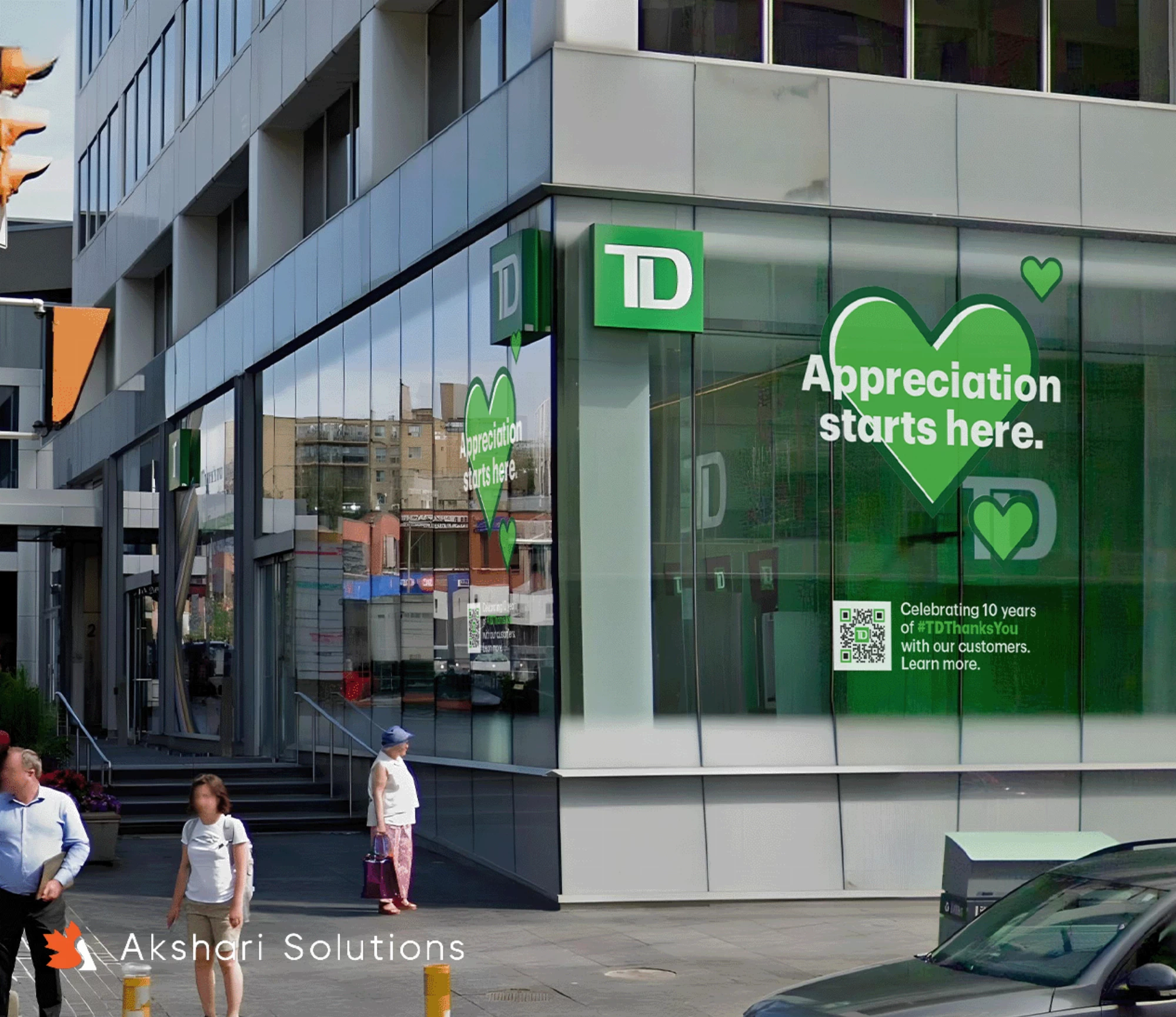 Branch window in Downtown Toronto with Window Cling